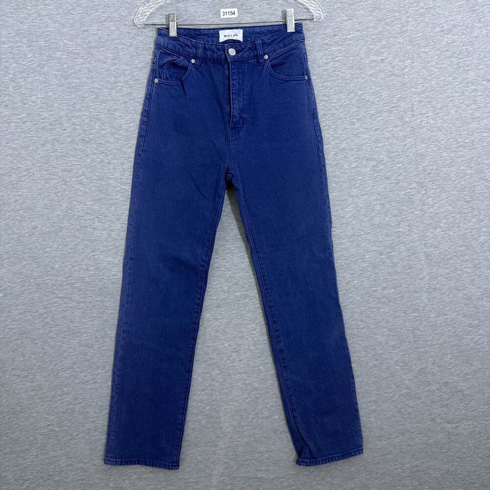 Rollas Jeans Women's Size 25 Dark Wash Purple Denim Original High Rise Straight